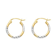 14K Gold Diamond Cut Hoops