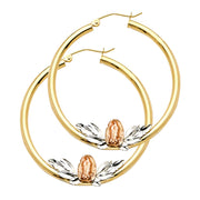 14K Gold Guadalupe Hoops