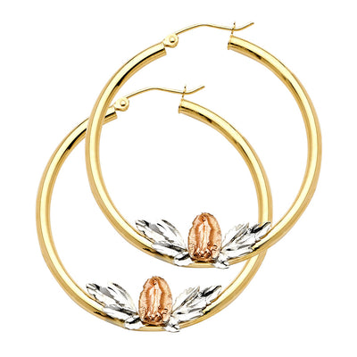 14K Gold Guadalupe Hoops