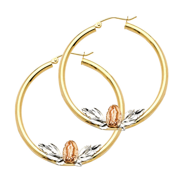 14K Gold Guadalupe Hoops