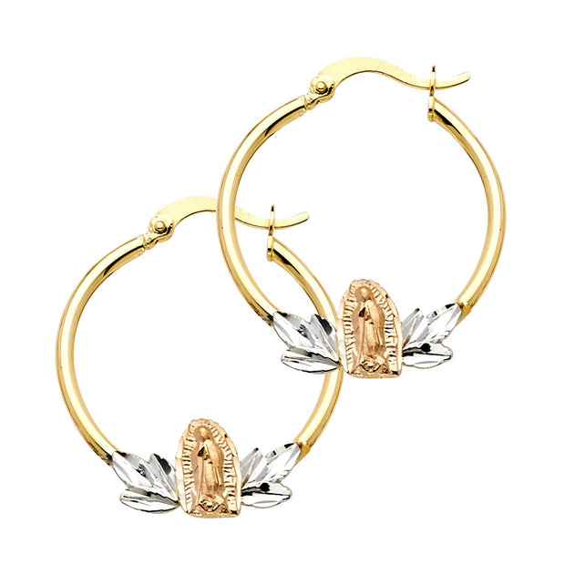 14K Gold Guadalupe Hoops