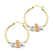 14K Gold Guadalupe Hoops