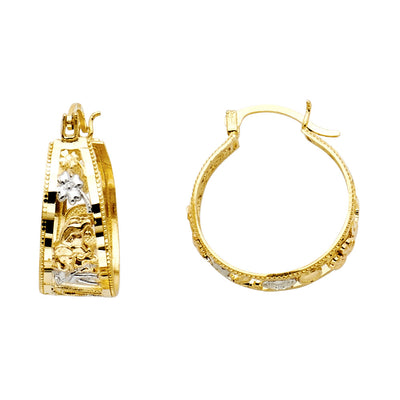 14K Gold LUCKY Hoops