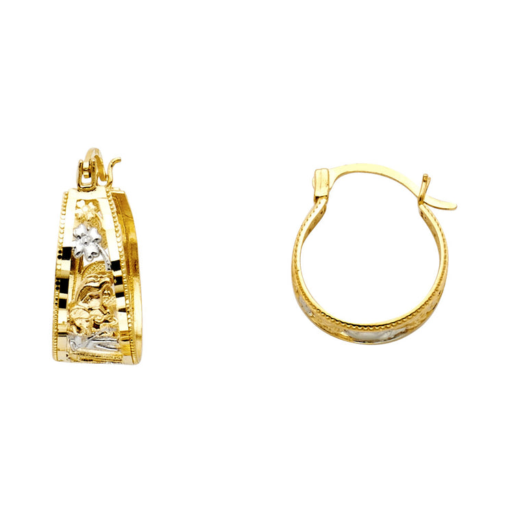 14K Gold LUCKY Hoops