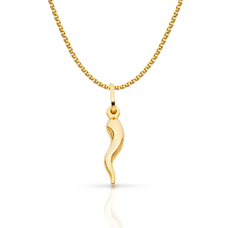 Stuller Italian Horn Pendant 86276:6001:P 14KY Southbridge | Morin Jewelers  | Southbridge, MA