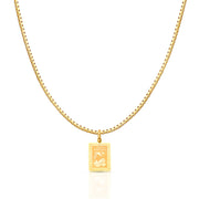 14K Gold Religious Baptism Charm Pendant with 1.2mm Box Chain Necklace