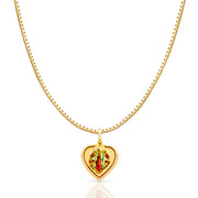 14K Gold Religious Devine Infant Religious Jesus Charm Pendant with 1.2mm Box Chain Necklace