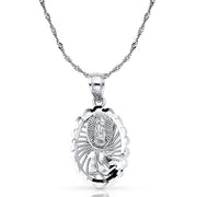 14K Gold Quinceanera Pendant with 0.9mm Singapore Chain