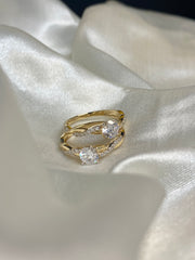 Twisted Vine Wedding Engagement Ring in 14k Solid Gold