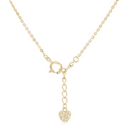 14K Gold Moon and Star Pendant Charm Chain Necklace - 17+1'