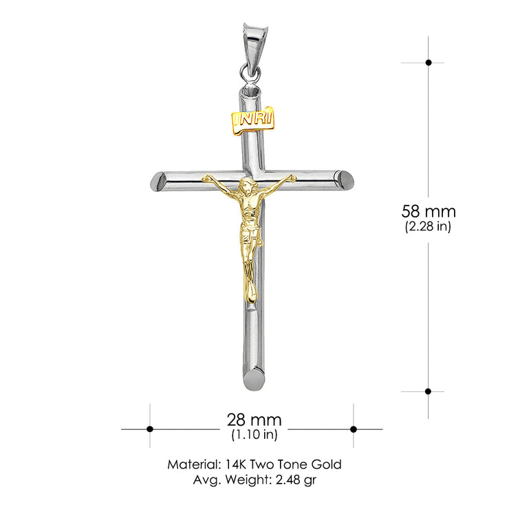 14K Gold Crucifix Cross Religious Pendant