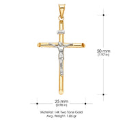 14K Gold Crucifix Cross Religious Pendant