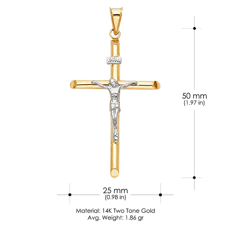 14K Gold Crucifix Cross Religious Pendant