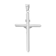 14K Gold Crucifix Cross Religious Charm Pendant with 1.2mm Box Chain Necklace