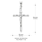 14K Gold Crucifix Cross Religious Pendant