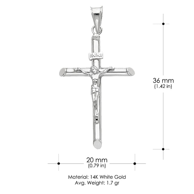 14K Gold Crucifix Cross Religious Pendant