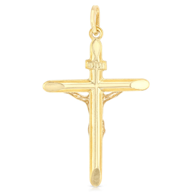 14K Gold Crucifix Cross Religious Pendant