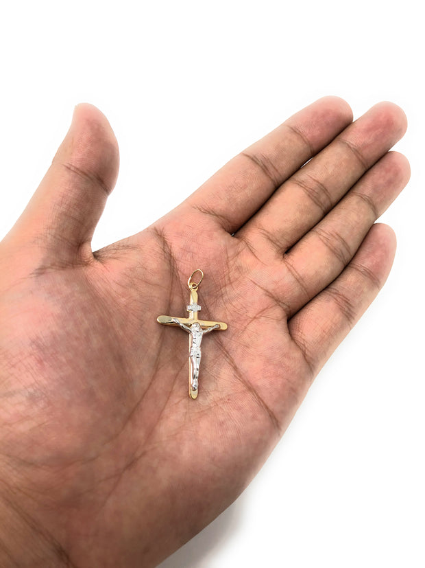 14K Gold Crucifix Cross Religious Pendant