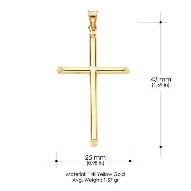 14K Gold Cross Pendant with 1.8mm Singapore Chain