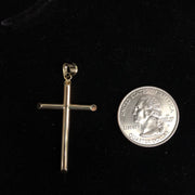 14K Gold Cross Pendant with 2.3mm Figaro 3+1 Chain