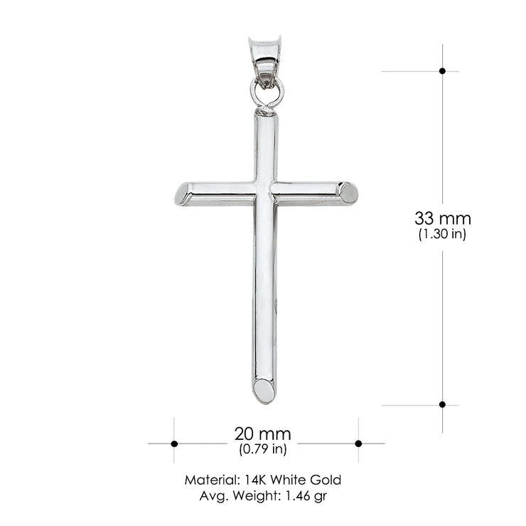 14K Gold Classic Cross Religious Charm Pendant with 1.2mm Box Chain Necklace