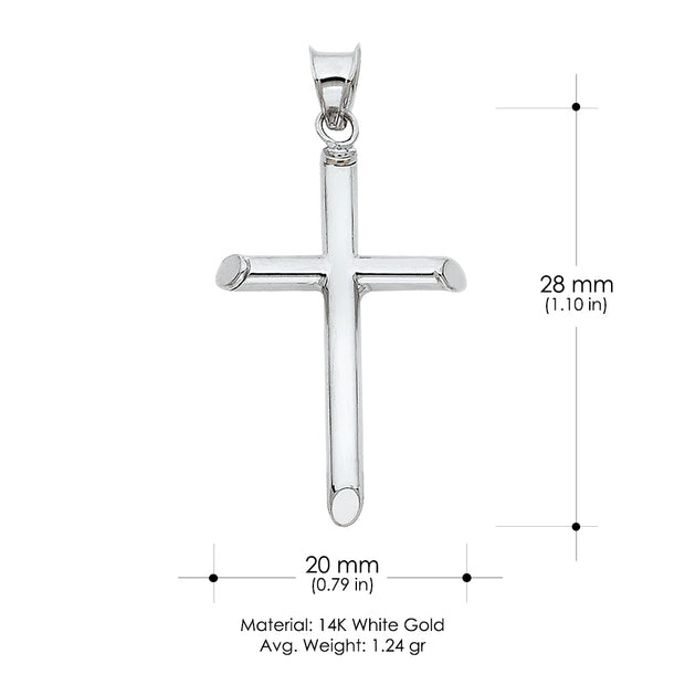 14K Gold Cross Pendant with 1.2mm Singapore Chain