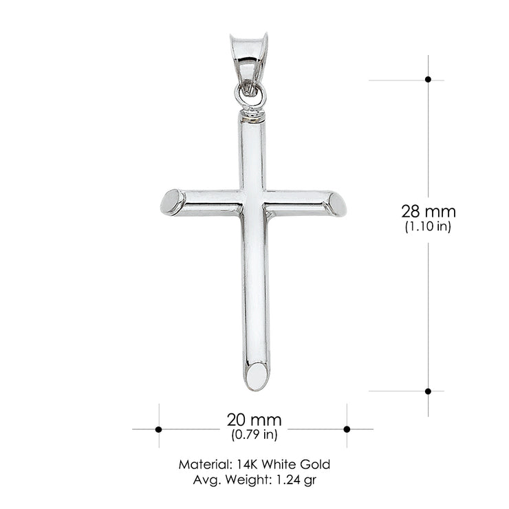 14K Gold Cross Pendant with 2mm Rope Chain