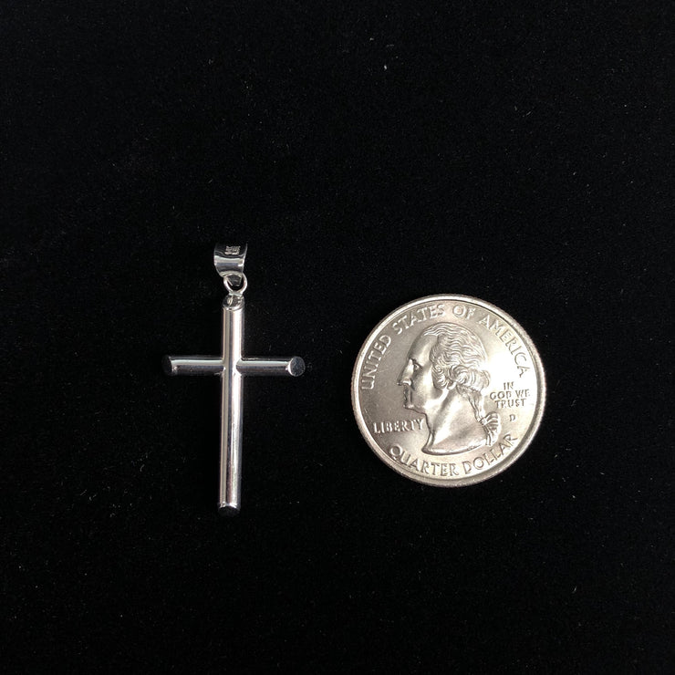 14K Gold Cross Pendant with 1.2mm Singapore Chain