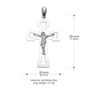 14K Gold Religious Crucifix Charm Pendant