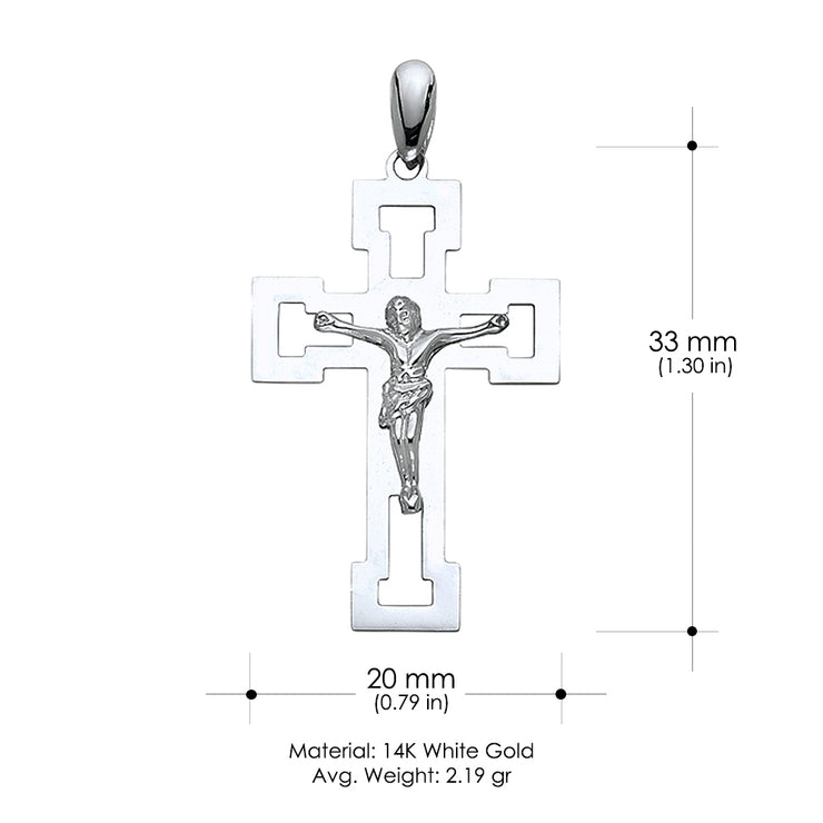 14K Gold Religious Crucifix Charm Pendant