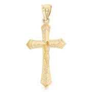 14K Gold Jesus Crucifix Cross Religious Pendant