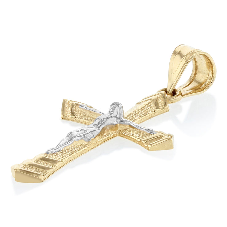 14K Gold Jesus Crucifix Cross Religious Pendant