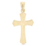 14K Gold Crucifix Cross Pendant with 1.2mm Singapore Chain