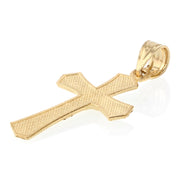 14K Gold Jesus Crucifix Cross Religious Charm Pendant with 0.8mm Box Chain Necklace