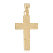 14K Gold Crucifix Cross Pendant with 1.2mm Singapore Chain