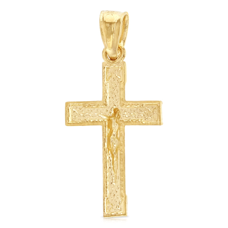 14K Gold Jesus Crucifix Cross Religious Pendant