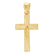 14K Gold Crucifix Cross Pendant with 0.9mm Singapore Chain