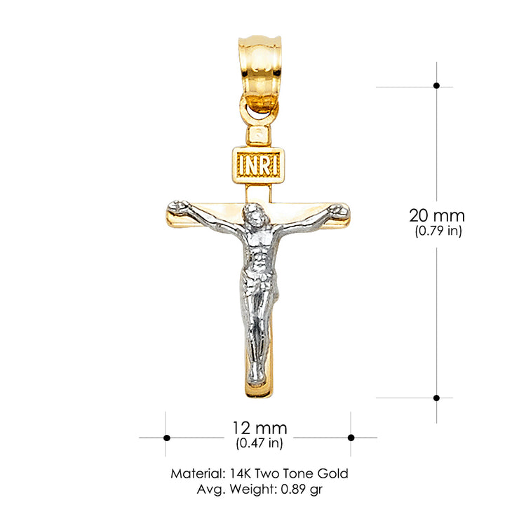 14K Gold Jesus Crucifix Cross Religious Pendant