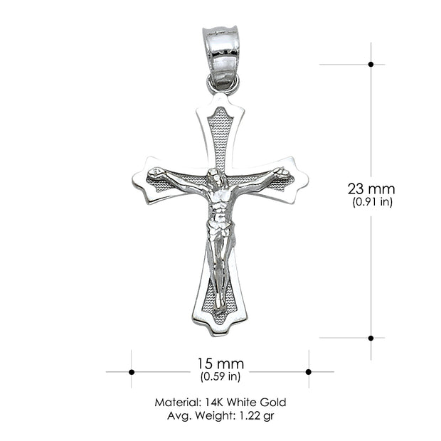 14K Gold Jesus Crucifix Cross Religious Pendant