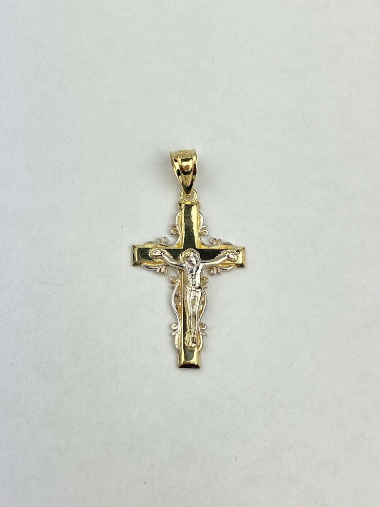 14K Gold Jesus Crucifix Cross Religious Pendant