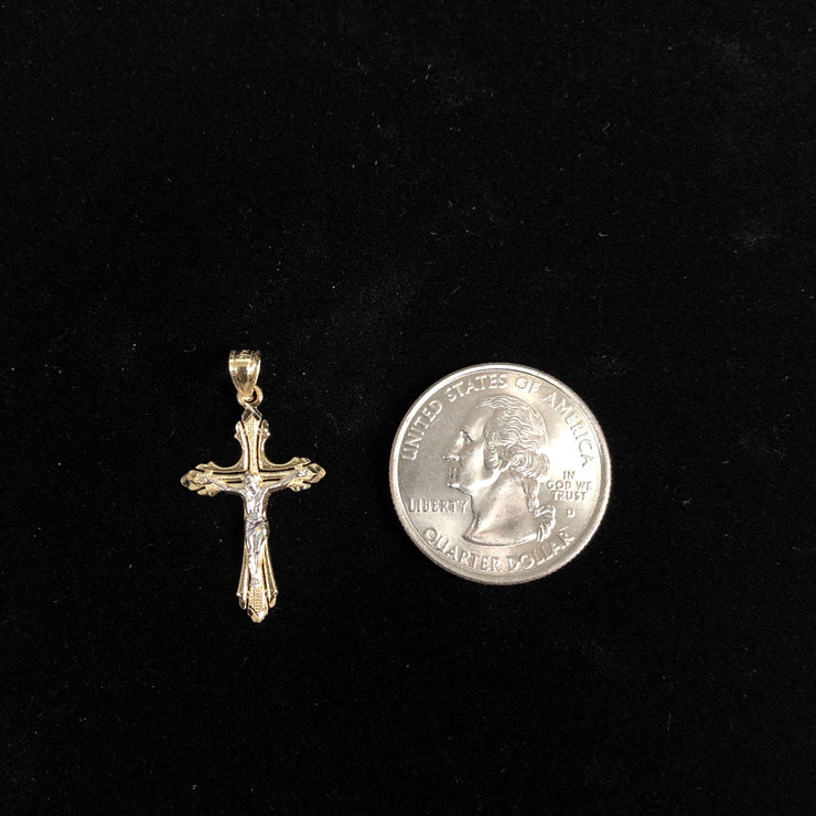 14K Gold Jesus Crucifix Cross Religious Pendant