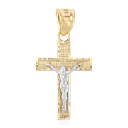 14K Gold Jesus Crucifix Cross Religious Pendant