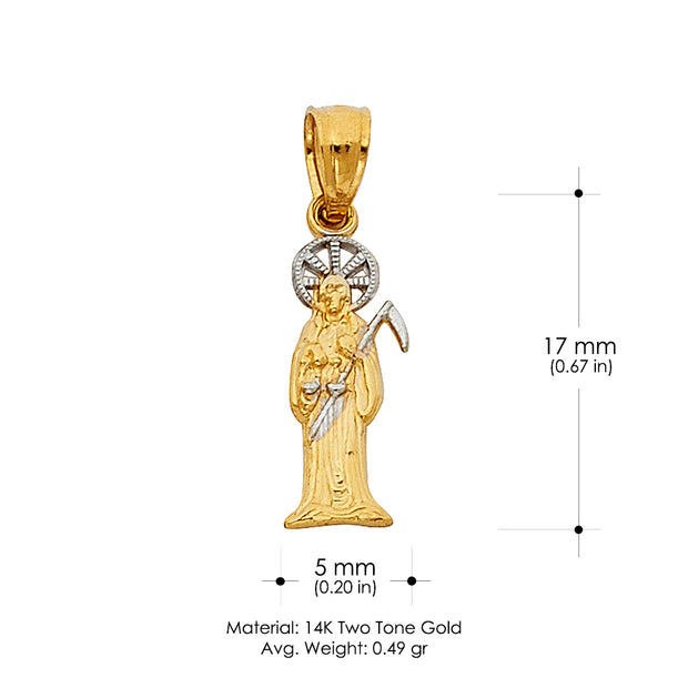 14K Gold Devil Pendant with 0.9mm Singapore Chain