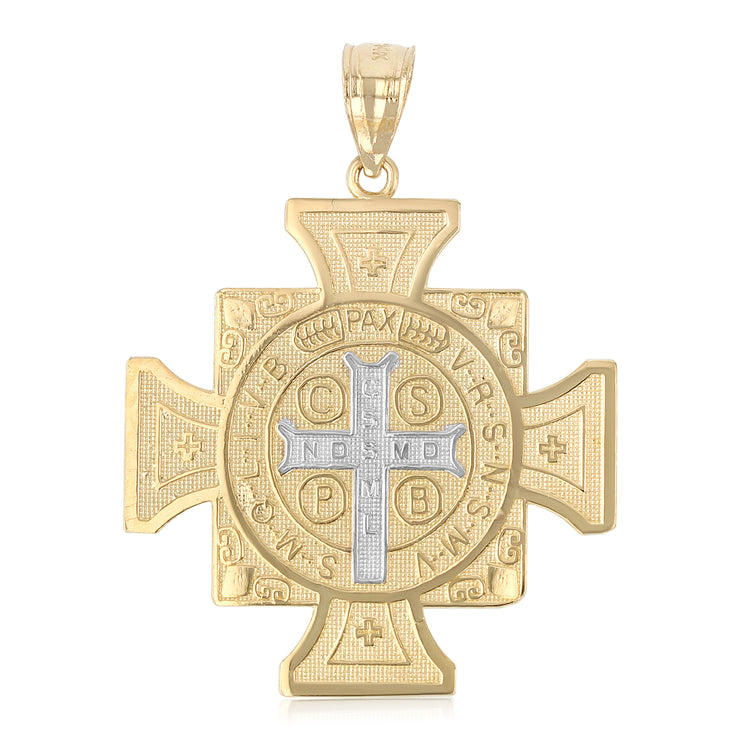 14K Gold Cross Religious Charm Pendant