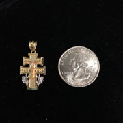 14K Gold Jesus Crucifix Cross of Caravaca Religious Pendant