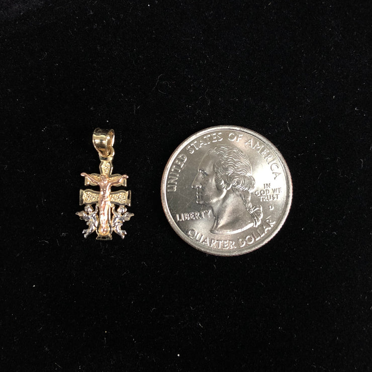 14K Gold Jesus Crucifix Cross of Caravaca Religious Pendant