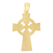 14K Gold Celtic Cross Pendant with 1.2mm Singapore Chain