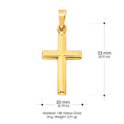 14K Gold Cross Religious Pendant