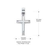 14K Gold Cross Religious Charm Pendant with 1mm Box Chain Necklace