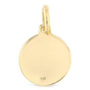 14K Gold St. Christopher Protect Us Religious Charm Pendant with 0.8mm Box Chain Necklace